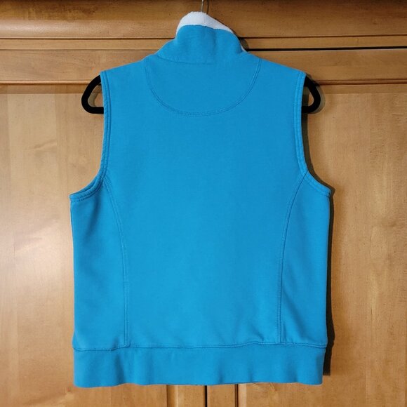 Women's L.L. Bean Blue Full Zip Fleece Lined Vest - M - Picture 2 of 6